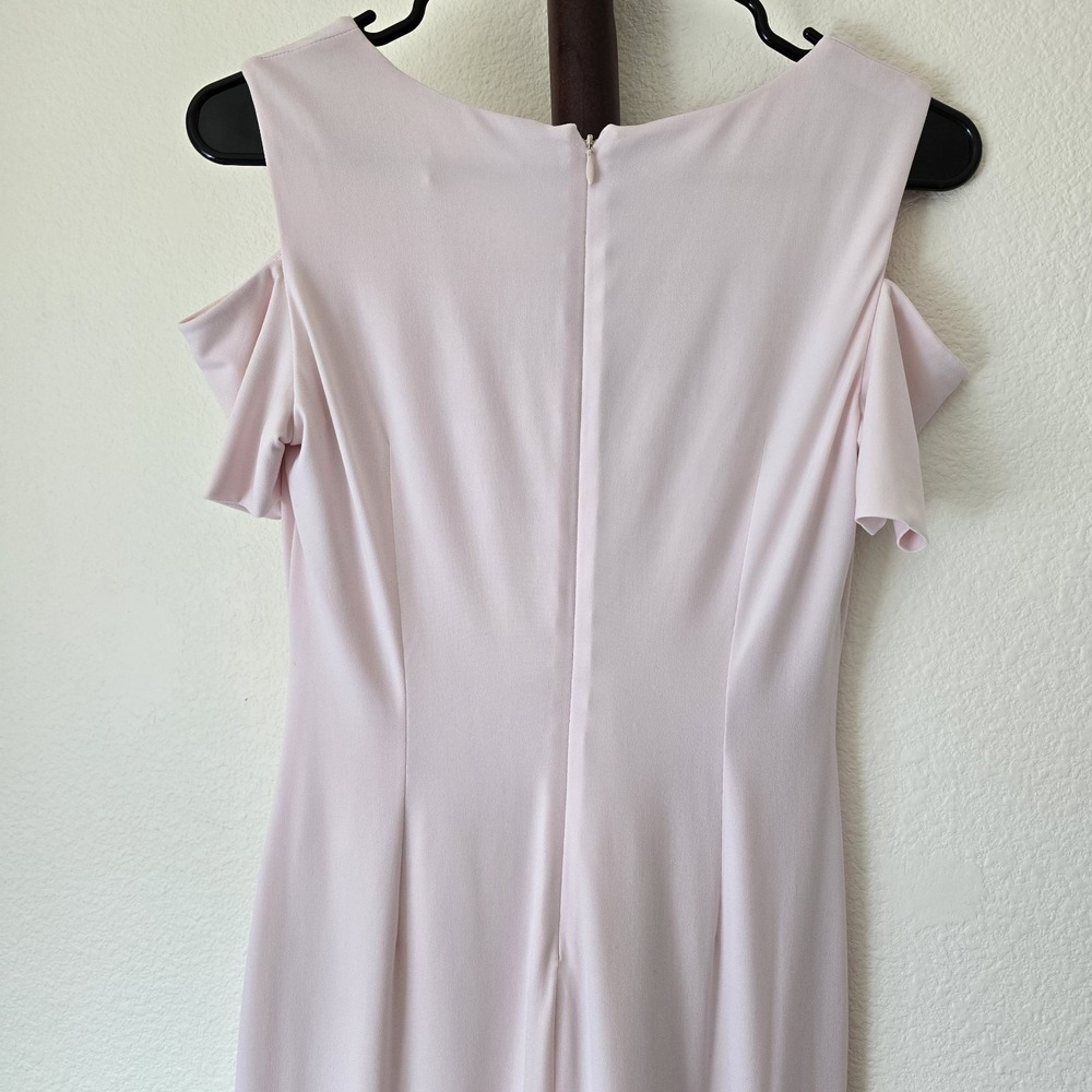 Calvin Klein Bodycon Feminine Office Barbie Blush Pink Cold Shoulder Dress Sz 2 - Picture 4 of 6